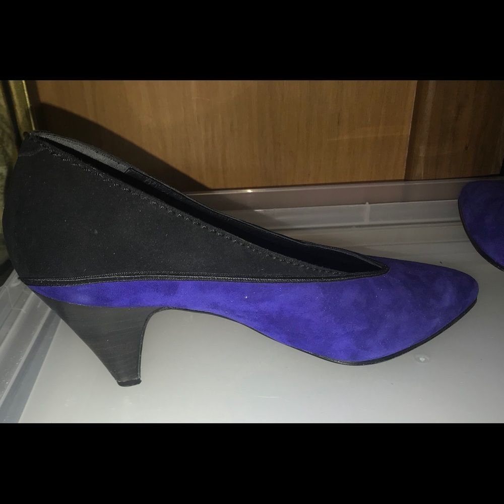 Susan Bennis Shoes Purple Black 8B fit 7B Original Owner - Picture 5 of 9